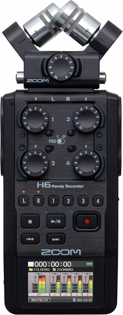 Zoom h6 portable audio recorder